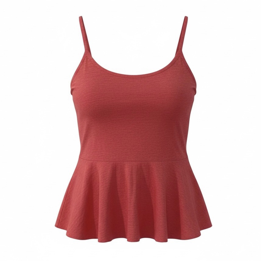 Chaser Tank Top Size Small Raspberry Pink Peplum Spaghetti Strap Camisole Linen